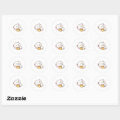 Sticker Rond Cute Mochi Peach Cat (Feuille)