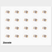 Sticker Rond Cute Mochi Peach Cat (Feuille)