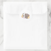 Sticker Rond Cute Mochi Peach Cat (Sac)