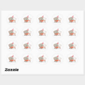 Sticker Rond Cute Mochi Peach Cat (Feuille)