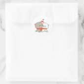 Sticker Rond Cute Mochi Peach Cat (Sac)