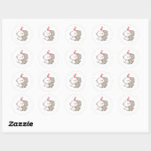 Sticker Rond Cute Mochi Peach Cat (Feuille)