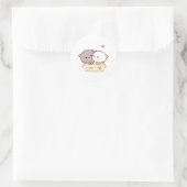 Sticker Rond Cute Mochi Peach Cat (Sac)