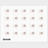 Sticker Rond Cute Mochi Peach Cat (Feuille)