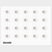 Sticker Rond Cute Mochi Peach Cat (Feuille)