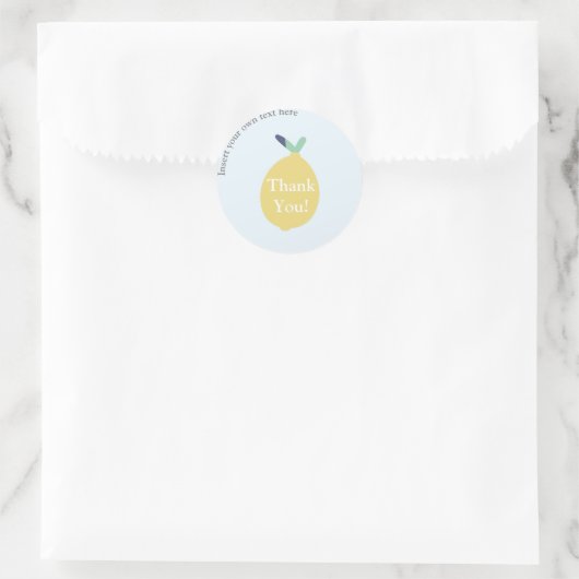 Sticker Rond Cute Modern Lemon Merci Entreprise Texte (Sac)