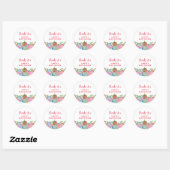 Sticker Rond Cute Moderne Berry sauvage Baby shower sucré (Feuille)