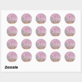 Sticker Rond Cute Moderne Fées Papillons Rose Girls (Feuille)