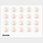 Sticker Rond Cute Moderne Pastel Unicorn Merci (Feuille)