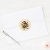 Sticker Rond Cute Momma bébé ours avec message (Enveloppe)