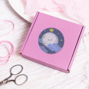 Sticker Rond Cute Moon Kawaii Celestii Personnalisé