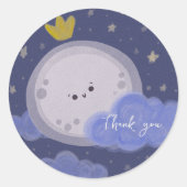 Sticker Rond Cute Moon Kawaii Celestii Personnalisé (Devant)