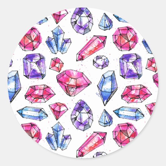 Sticker Rond Cute Motif Gem (Devant)