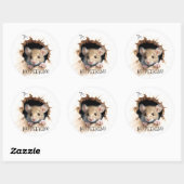 Sticker Rond Cute Mouse cadeau No Peeking (Feuille)