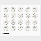 Sticker Rond Cute Musical Notes Motif (Feuille)