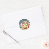 Sticker Rond Cute Nativity Christmas (Enveloppe)