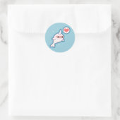 Sticker Rond Cute Nerd Narwhal (Sac)