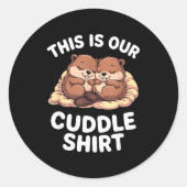 Sticker Rond Cute Nesting Beavers This Is Our Cuddle  (Devant)