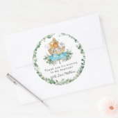Sticker Rond Cute Noah's Ark Greenery Baptême Christening Favor (Enveloppe)