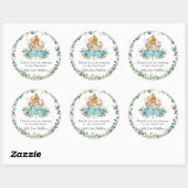 Sticker Rond Cute Noah's Ark Greenery Baptême Christening Favor (Feuille)