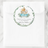 Sticker Rond Cute Noah's Ark Greenery Baptême Christening Favor (Sac)