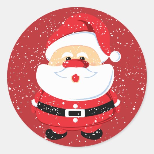 Sticker Rond Cute Noël du Père Noël (Devant)
