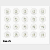 Sticker Rond Cute Nursery Essential Baby shower vert feuille (Feuille)