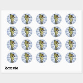 Sticker Rond Cute Nwarf Seahorse (Feuille)