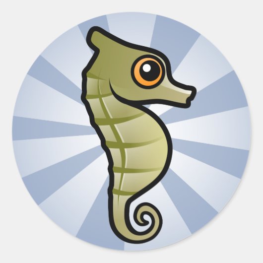 Sticker Rond Cute Nwarf Seahorse (Devant)