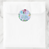Sticker Rond Cute Ocean Animals Mermaid Thème Joyeux Anniversai (Sac)