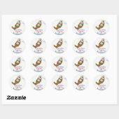 Sticker Rond Cute Ocean Otter Scallops fête d'anniversaire (Feuille)