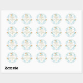Sticker Rond Cute Oear Baby shower Garçon Merci Favor (Feuille)