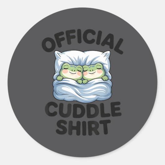 Sticker Rond Cute Official Cuddle Frogs Cozy (Devant)