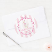 Sticker Rond Cute One Silly Goose Pink Bow First Birthday (Enveloppe)