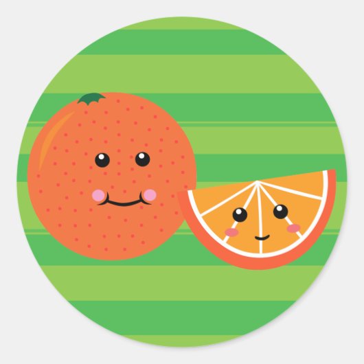 Sticker Rond Cute Orange (Devant)