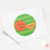 Sticker Rond Cute Orange (Enveloppe)