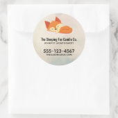 Sticker Rond Cute Orange Carton Fox Dormir affaires (Sac)