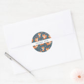 Sticker Rond Cute Orange Fox Motif animal Merci (Enveloppe)