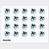 Sticker Rond Cute Orca / Baleine tueuse (Feuille)