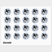 Sticker Rond Cute Orca / Baleine tueuse (Feuille)