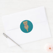 Sticker Rond Cute Otter (Enveloppe)