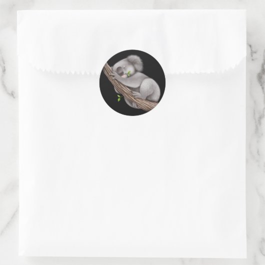Sticker Rond Cute Ours Koala (Sac)