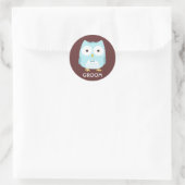 Sticker Rond Cute Owl | Amusant marié (Sac)