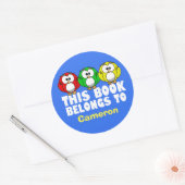 Sticker Rond Cute Owl Ce Livre Appartient À (Enveloppe)