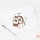 Sticker Rond Cute Owl, Ce livre appartient à Bookplate (Enveloppe)