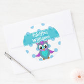 Sticker Rond Cute Owl Enfants Personnalisé (Enveloppe)