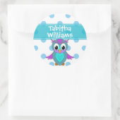 Sticker Rond Cute Owl Enfants Personnalisé (Sac)