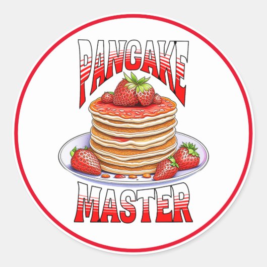 Sticker Rond Cute Pancakes Aux Fraises (Devant)