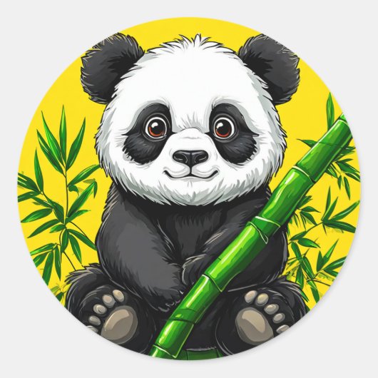 Sticker Rond Cute panda (Devant)