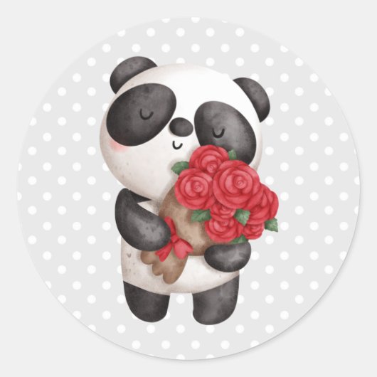 Sticker Rond Cute Panda (Devant)
